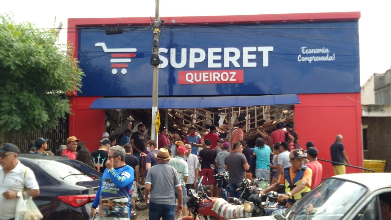 Teto de supermercado desaba e deixa feridos no interior do RN; Veja fotos e vídeo